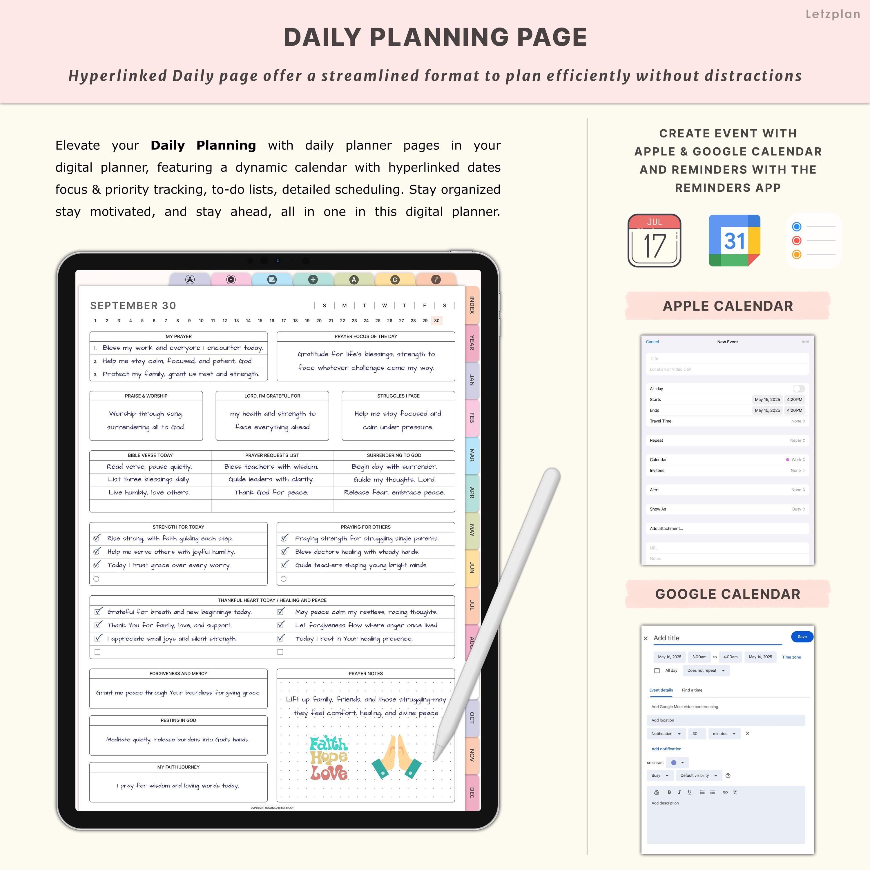Christian Digital Prayer Planner Bible Journal | Faith Notebook Sermon ...
