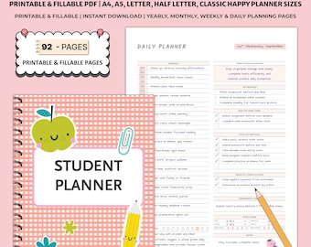 Planer ucznia do druku | Planer akademicki | Śledzenie zadań i egzaminów | Planer studiów i szkoły
