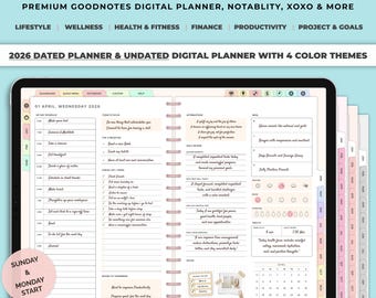 All-in-One Digital Planner 2026 | GoodNotes Notability iPad Planner | ADHD Weekly Daily Monthly Planner | Hyperlinked Undated Life Planner