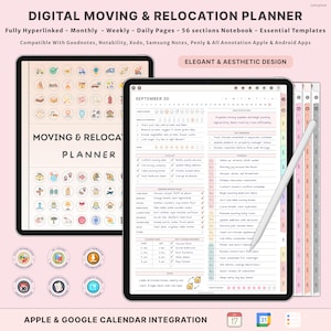 Digital Relocation and Moving Planner | Home Management Binder | Moving Checklist | Family Organizer | Room Planner | Move-In Guide