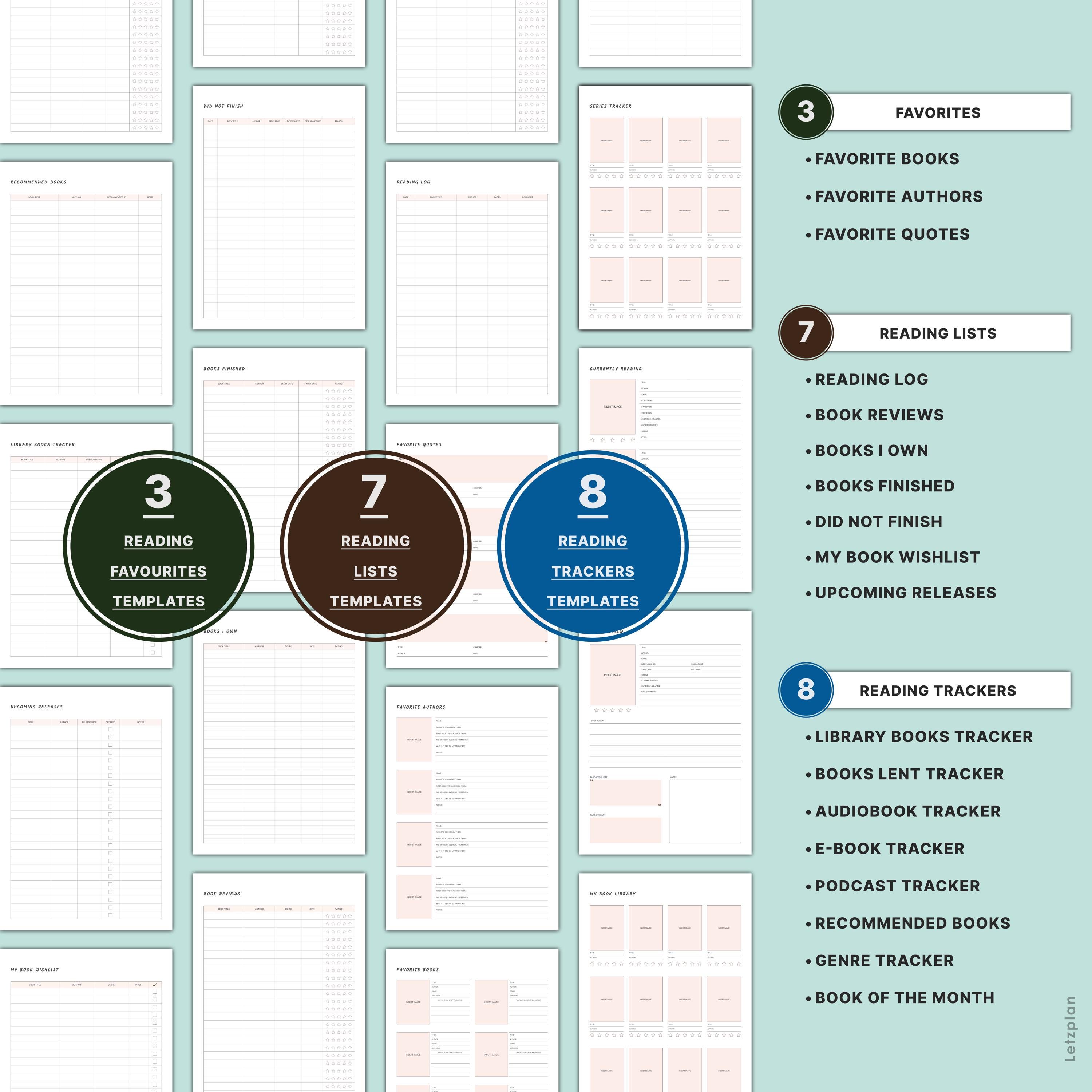 Reading Journal Printable | Book Tracker Reading Challenge | 50 100 ...