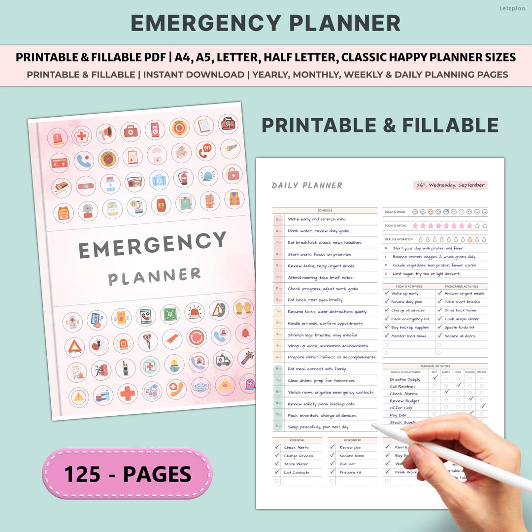 Emergency Planner Printable | End of Life Binder What If Checklist ...