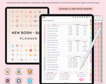 Diario digitale per neonati, programma di cura quotidiana del bambino, diario del sonno, allattamento e pannolino, registro della cura del neonato, organizzatore di regali per neomamme