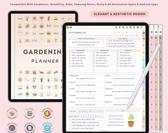 Garden Journal Digital Gardening Logbook Plant Care Planner Task Checklist Garden Bed Tracker Vegetable Patch Garden Organizer iPad