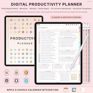 Ultimate Digital Productivity Planner | ADHD Life Planner | Daily Track | Custom Goal Setting Journal | Life Binder | Organization Template
