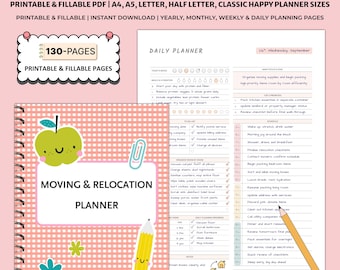 Printable Moving & Relocation Planner | Packing Checklist Timeline | New Home Setup Organizer