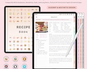 Digital Recipe Journal and Cookbook for iPad | Recipe Book with Grocery List and Meal Planner | Goodnotes Recipe Organizer | Food Tracker