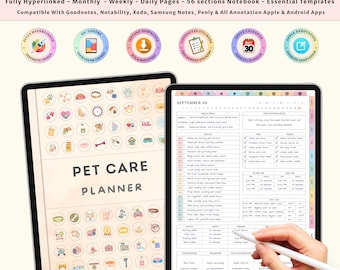 Digitale huisdierplanner Huisdiertracker Huisdiergezondheidslogboek Hond Kat Medisch dossier Huisdiervoeding Verzorgingsschema Organisator huisdieroppas Puppydagboek