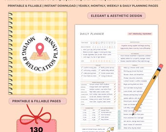 Printable Moving Planner Bundle | Undated Relocation Organizer & Packing Checklist | New Home Essentials Binder A4 A5 Letter | Fillable PDF