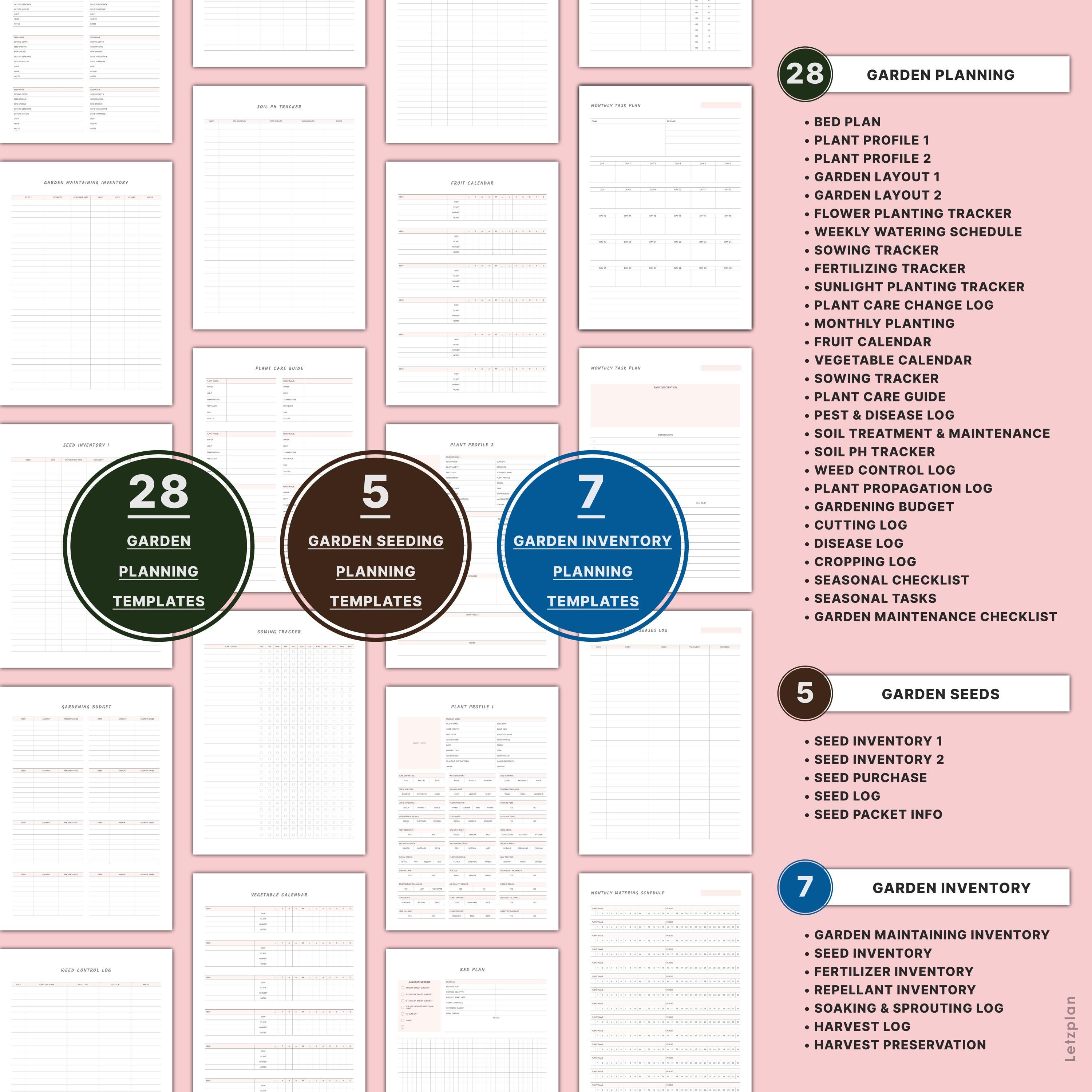 Printable Gardening Planner | Garden Journal Plant Care Logs | Planting ...