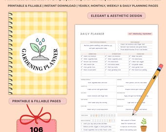 Printable Garden Planner Bundle | Undated Gardening Journal & Planting Log | Seed Organizer | Vegetable Tracker A4 A5 Letter | Fillable PDF