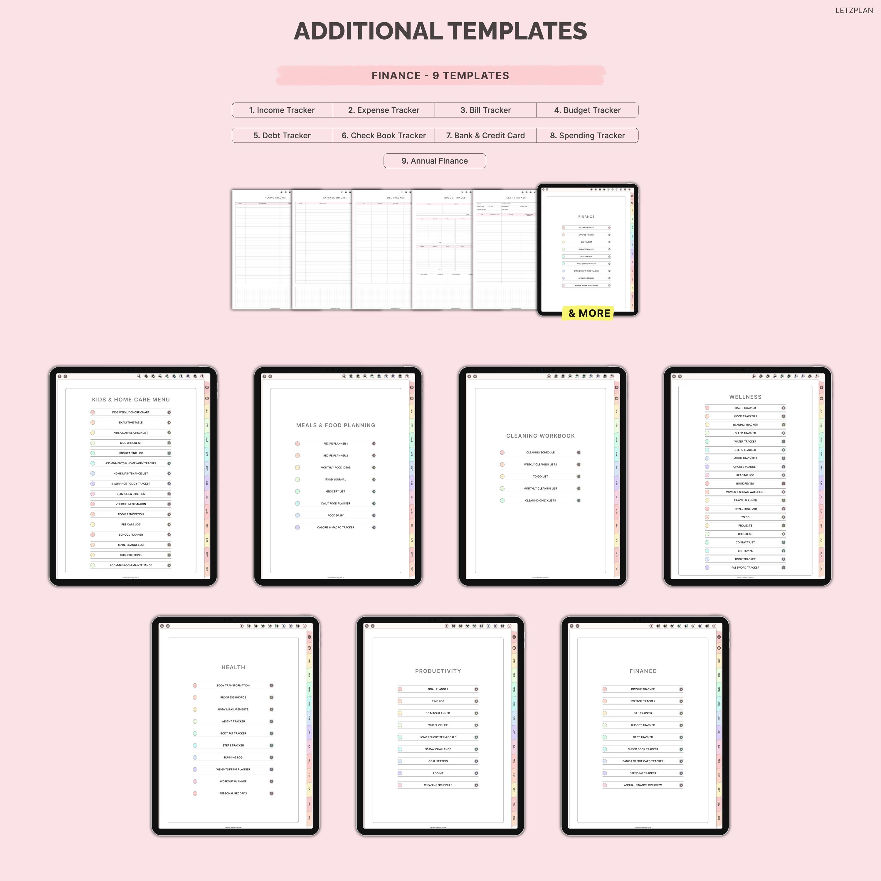 Mom Life Digital Planner for Busy Moms With Family Organizer Meal ...