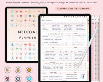 Digital Health Planner | Medical Binder Organizer | Medication Log | Chronic Illness Tracker | Doctor Visit Notes | Health Tracker Journal