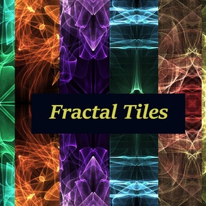 Fractal Inspired Seamless Tile Package - Eight Tiles, Downloadable and Printable