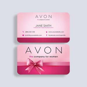 Avon Business Card - Independent Sales Representative Business Card Design - Free U.S. Shipping