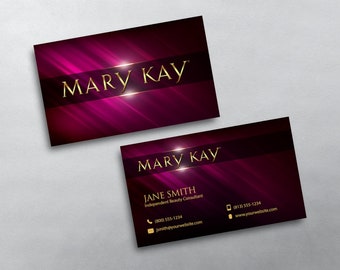 Mary Kay Business Card - Independent Beauty Consultant Business Card Design - Free U.S. Shipping