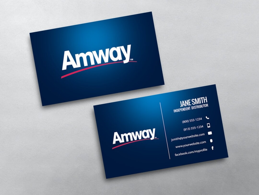 Amway Business Card Independent Distributor Business Card Design Free U.S. Shipping Etsy