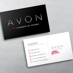 Avon Business Card - Independent Sales Representative Business Card Design - Free U.S. Shipping