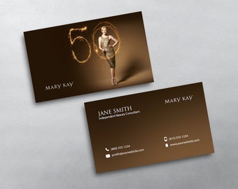 Mary Kay Business Card - Independent Beauty Consultant Business Card Design - Free U.S. Shipping