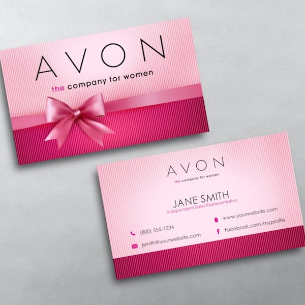 Avon Business Card - Independent Sales Representative Business Card Design - Free U.S. Shipping