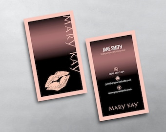 Mary Kay Business Card - Independent Beauty Consultant Business Card Design - Free U.S. Shipping