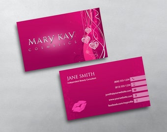 Mary Kay Business Card - Independent Beauty Consultant Business Card Design - Free U.S. Shipping