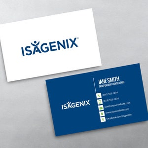 Isagenix Business Card - Independent Consultant Business Card Design - Free U.S. Shipping