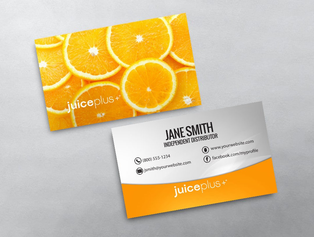 Juice Plus Business Card Independent Distributor Business Card Design
