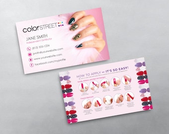 Color Street Business Card - Independent Distributor Business Card Design - Free U.S. Shipping