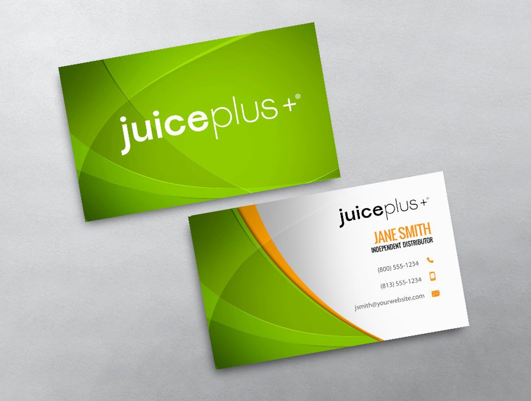 Juice Plus Business Card Independent Distributor Business Card Design
