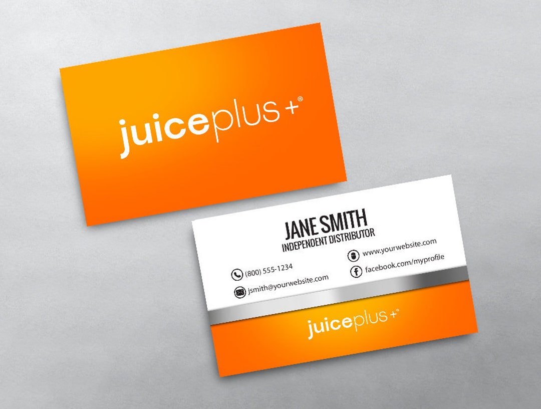 Juice Plus Business Card Independent Distributor Business Card Design