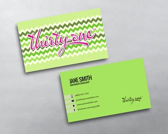 Thirty-One Gifts Business Card - Independent Consultant Business Card Design - Free U.S. Shipping