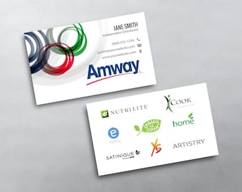 Amway Business Card - Independent Distributor Business Card Design - Free U.S. Shipping