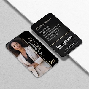 Cartes de visite Keller Williams – Cartes d'agent immobilier personnalisées | 16 pts mat ou brillant | Rond ou carré | Livraison gratuite aux États-Unis | BC600