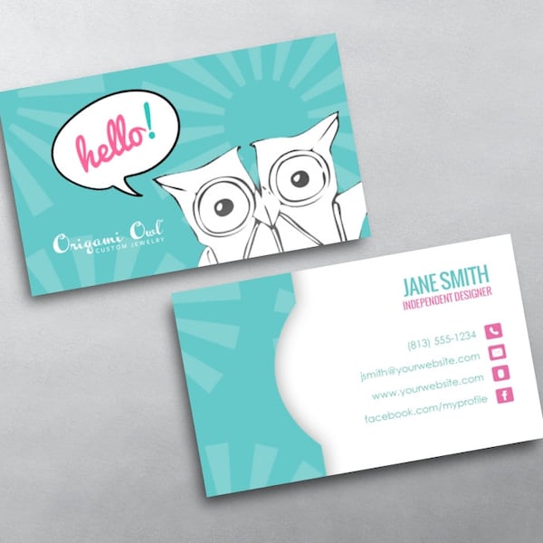 Origami Owl Business Card - Independent Designer Business Card Design - Free U.S. Shipping