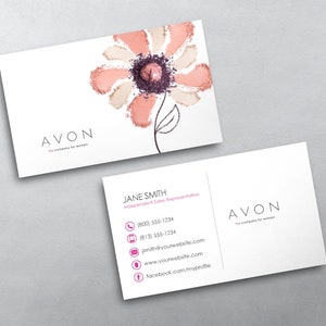 Avon Business Card - Independent Sales Representative Business Card Design - Free U.S. Shipping