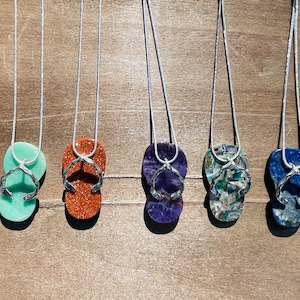 Flip Flop Gemstone Necklace by Gemazzing