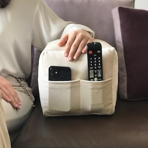 Beige Organizer Cube Pillow, Modern Bolster Cushion for Game Room, Cube Armrest Cushion For Bench, Cube Cushion for Couch