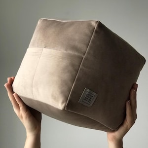 Mink Organizer Cube Pillow, Modern Bolster Cushion for Game Room, Cube Armrest Cushion For Bench, Cube Cushion for Couch