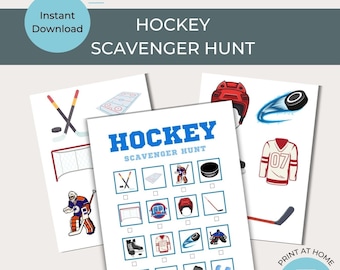 Hockey Scavenger Hunt | Ice HockeyPrintable Kids | Party Game | Instant Download | Sports