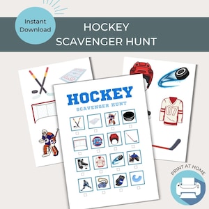 Búsqueda del tesoro de hockey / Hockey sobre hielo para niños imprimible / Juego de fiesta / Descarga instantánea / Deportes
