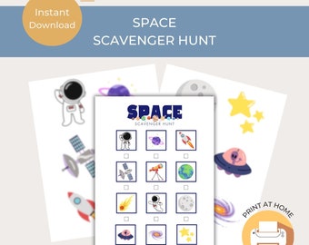 Space Scavenger Hunt | Printable Kids Party Game | Instant Download | Astronaut