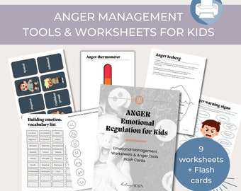 Kids Anger Management Tools, Worksheets and Flash Cards for Emotional Regulation | Therapy, Parenting and Coaching Aids for Children