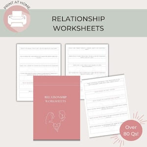Relationship Worksheets and Journaling Prompts | Couples Reflection | Therapy Tools