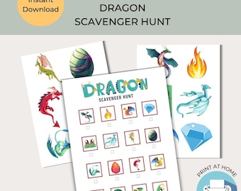 Dragon Scavenger Hunt | Printable Kids Party Game | Instant Download | Wings of Fire