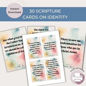 Schede bibliche su identità/note o schede di affermazione per strumenti di formazione e carattere