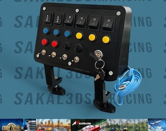 24 Function Button Box 3D Gaming Useful PLA Sim Racing Race Equipment Gamer (For G29, G27, G920, Logitech, Thrustmaster, Fanatec, Moza)