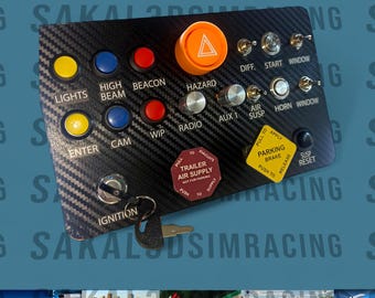 24-Function Sim Racing Button Box | USB Plug & Play - Moza - Thrustmaster - Logitech - For ETS/ATS