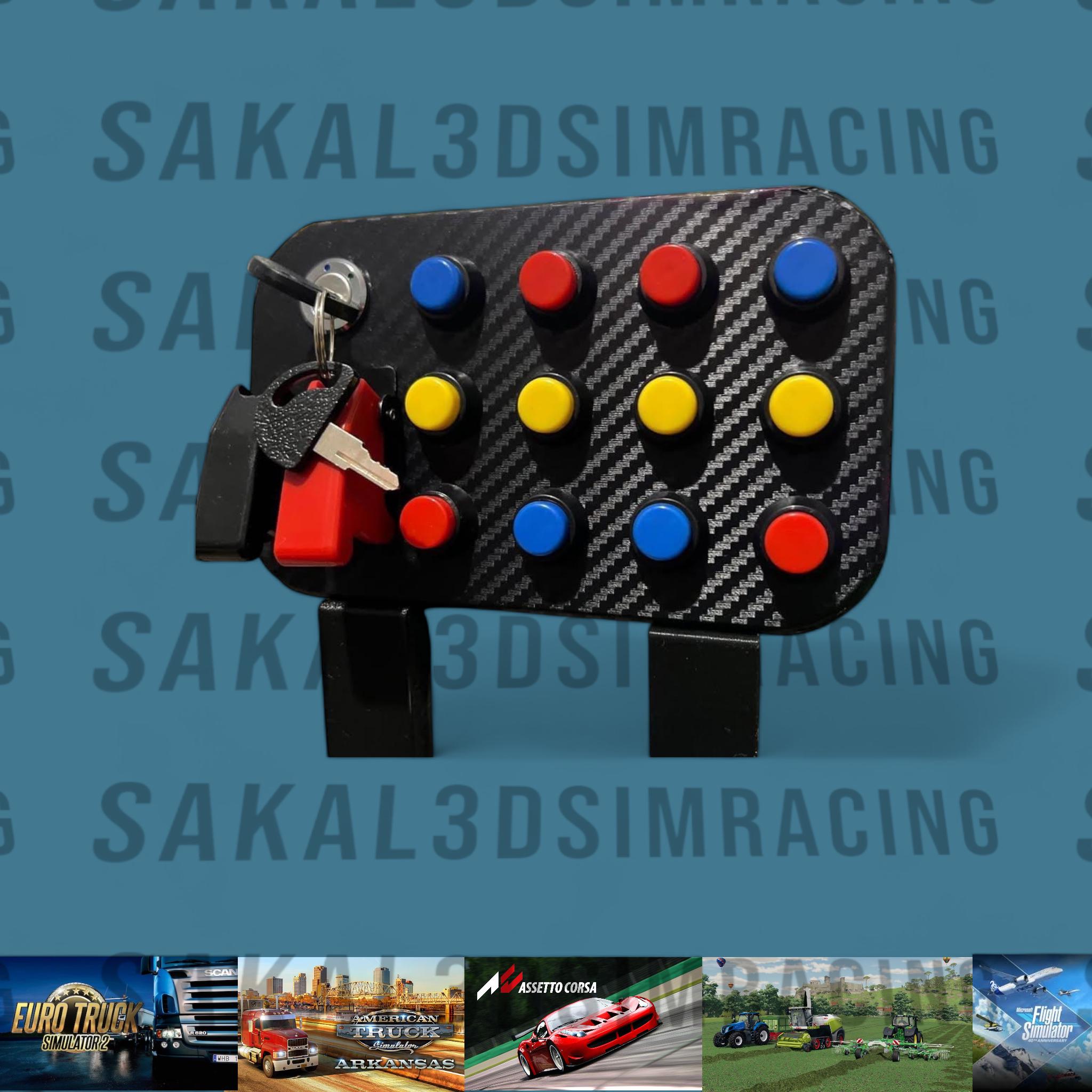 16-function Sim Racing Button Box Compact USB Control Panel for ETS ...