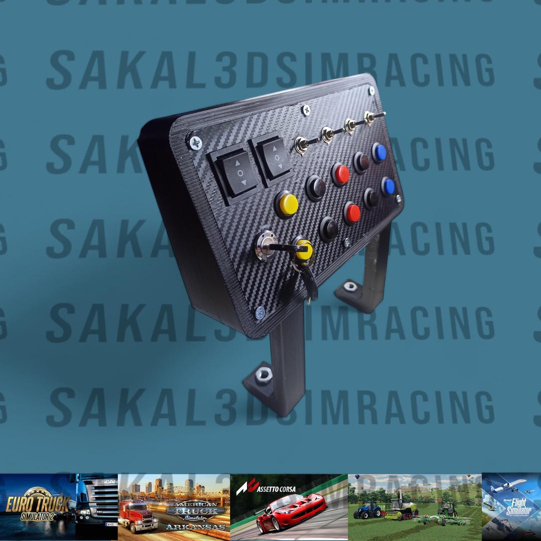 24-function Sim Racing Button Box | 3D Printed USB Control Panel - Etsy